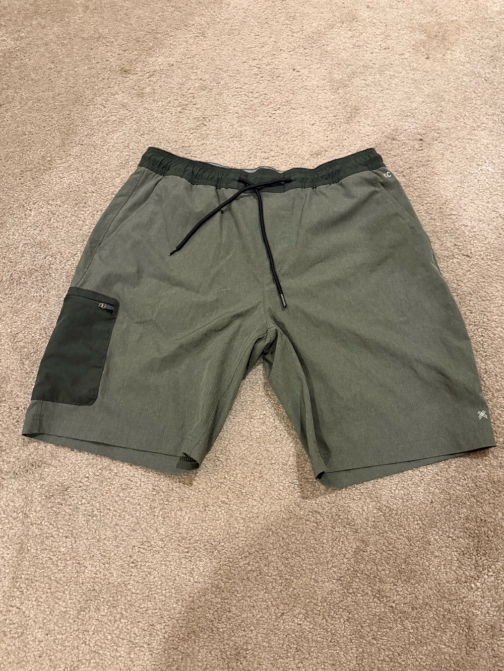 Kenneth Cole Olive Green Athletic Drawstring Shorts